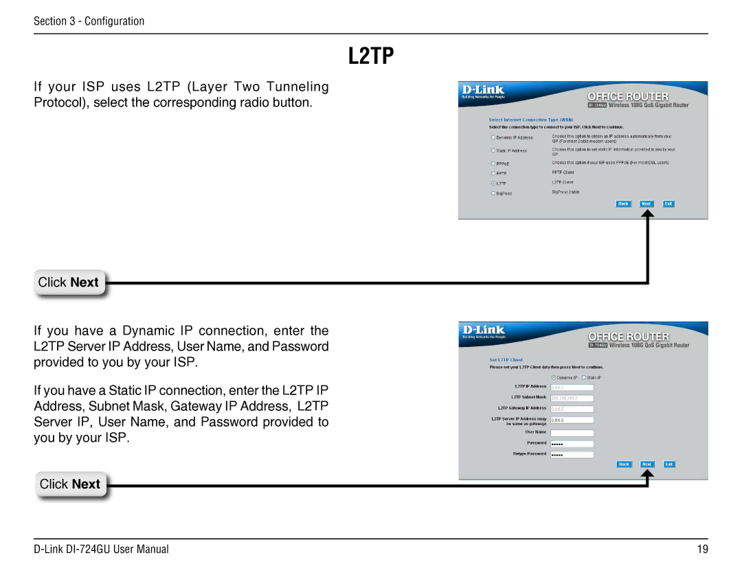 D-Link DI-724GU manual L2TP 