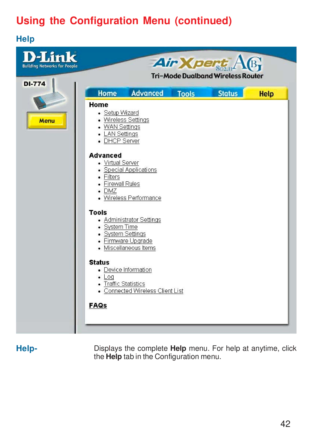 D-Link DI-774 manual Help 