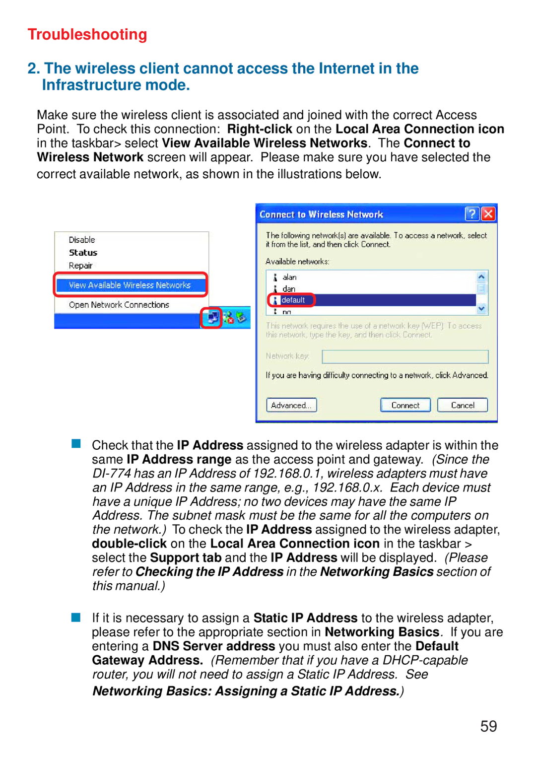 D-Link DI-774 manual Troubleshooting 