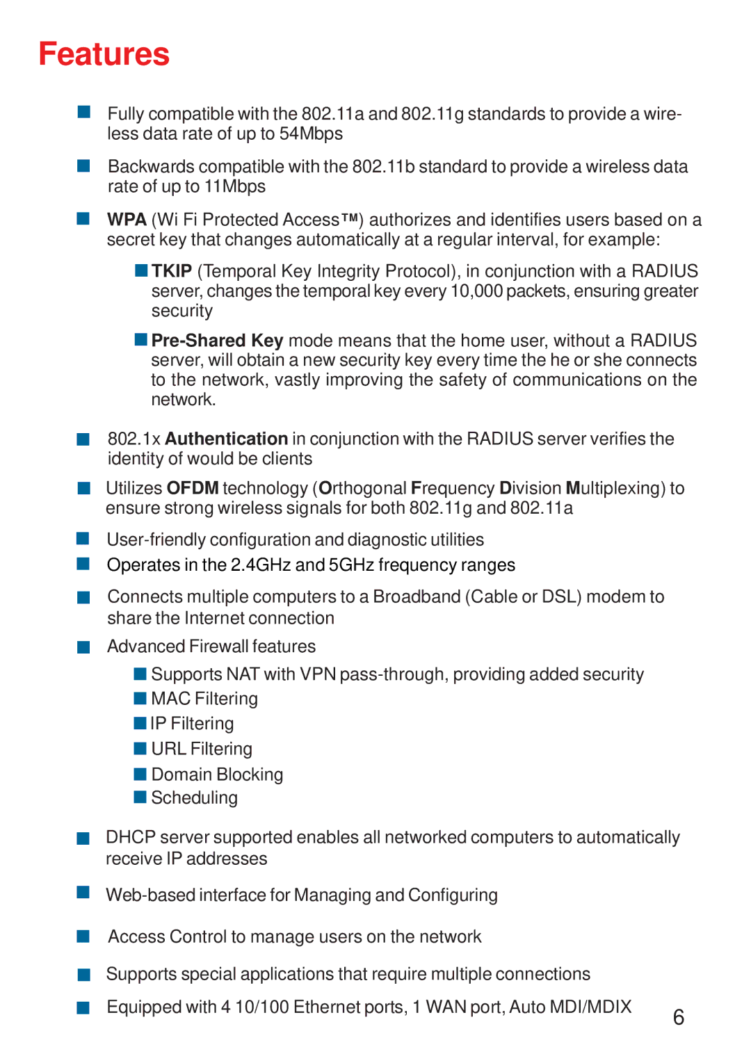 D-Link DI-774 manual Features 