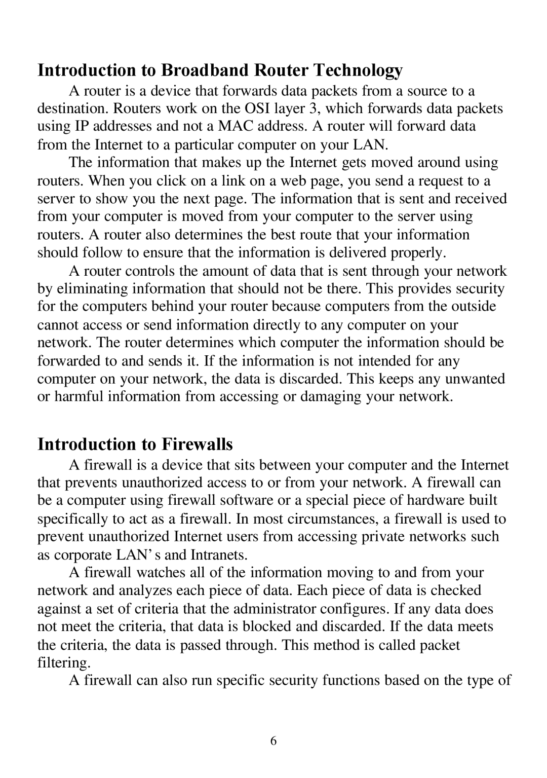 D-Link DI-804 user manual Introduction to Broadband Router Technology, Introduction to Firewalls 