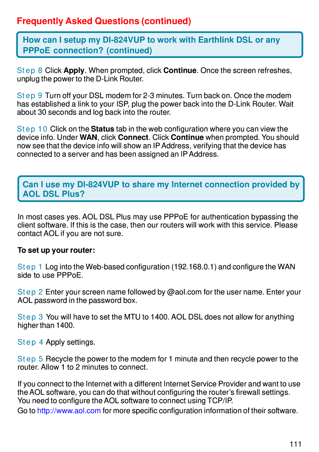 D-Link DI-824VUP manual To set up your router 