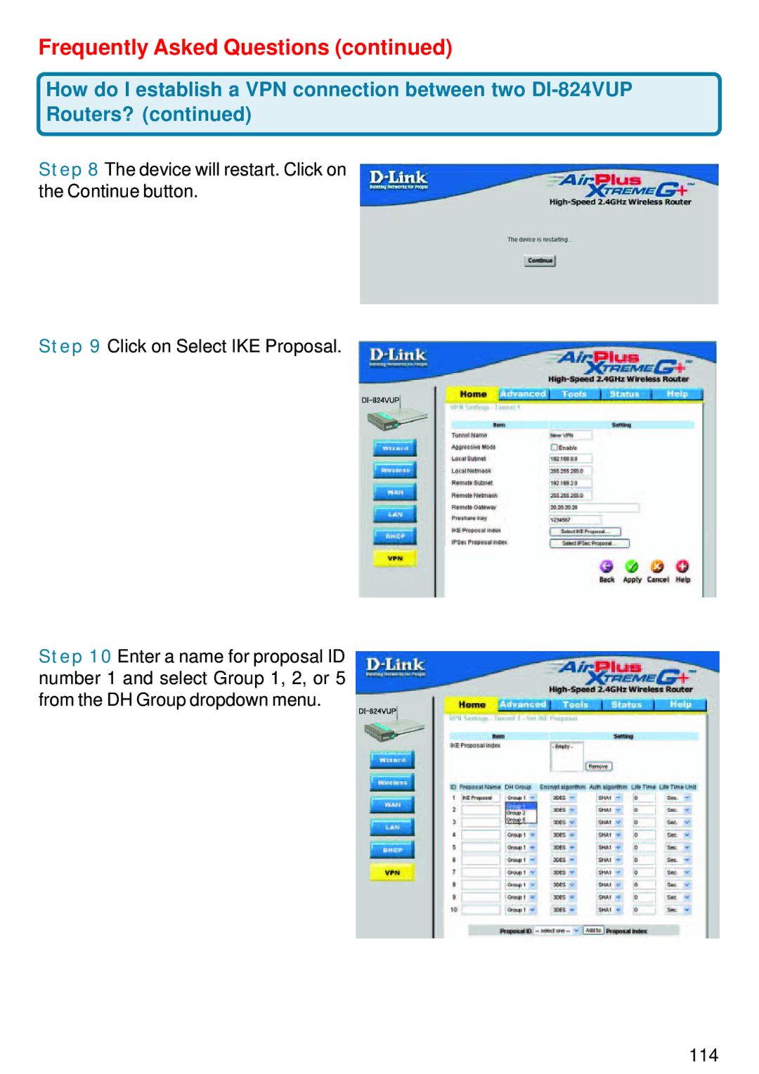 D-Link DI-824VUP manual Frequently Asked Questions 