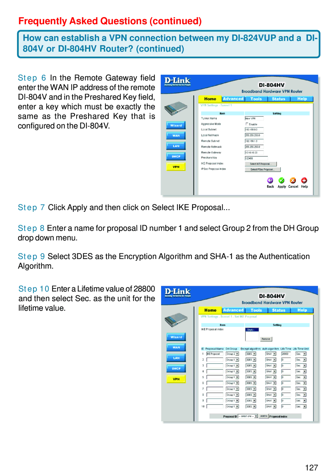 D-Link DI-824VUP manual Frequently Asked Questions 