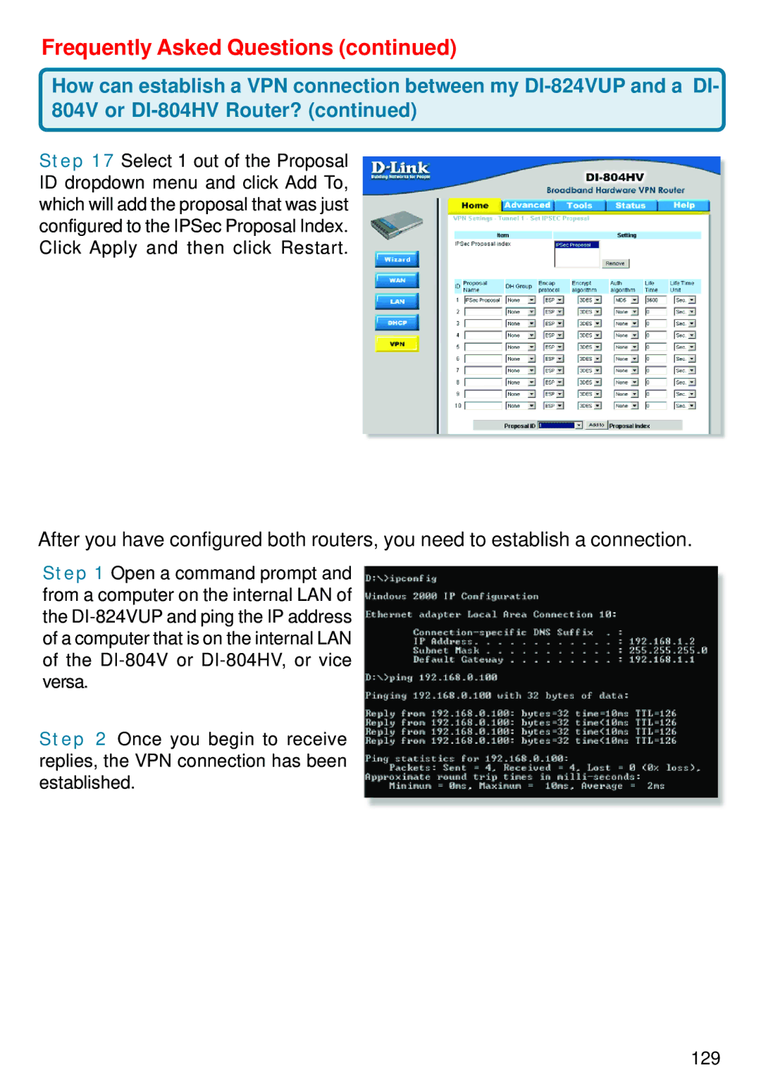 D-Link DI-824VUP manual Frequently Asked Questions 