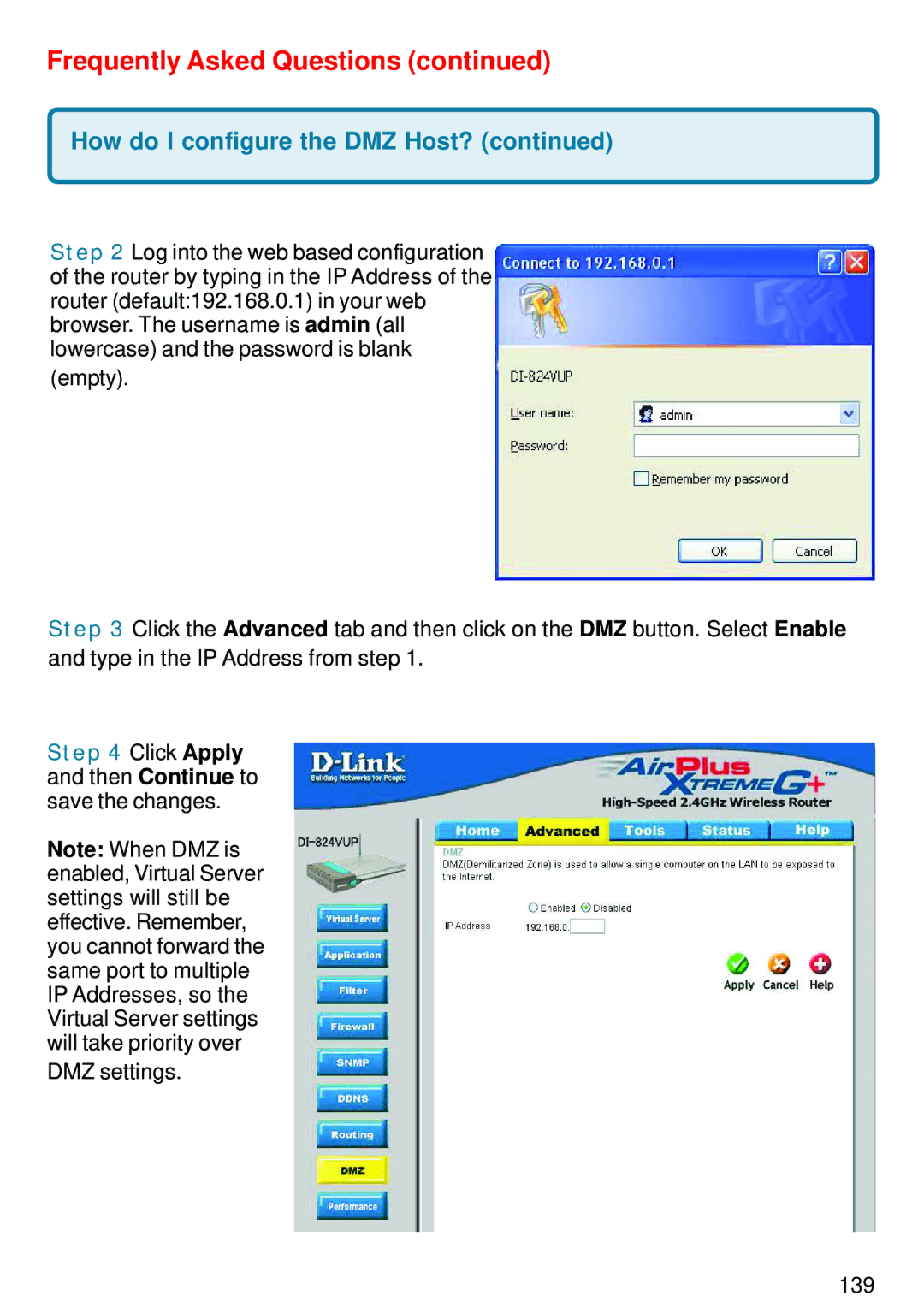 D-Link DI-824VUP manual Frequently Asked Questions 