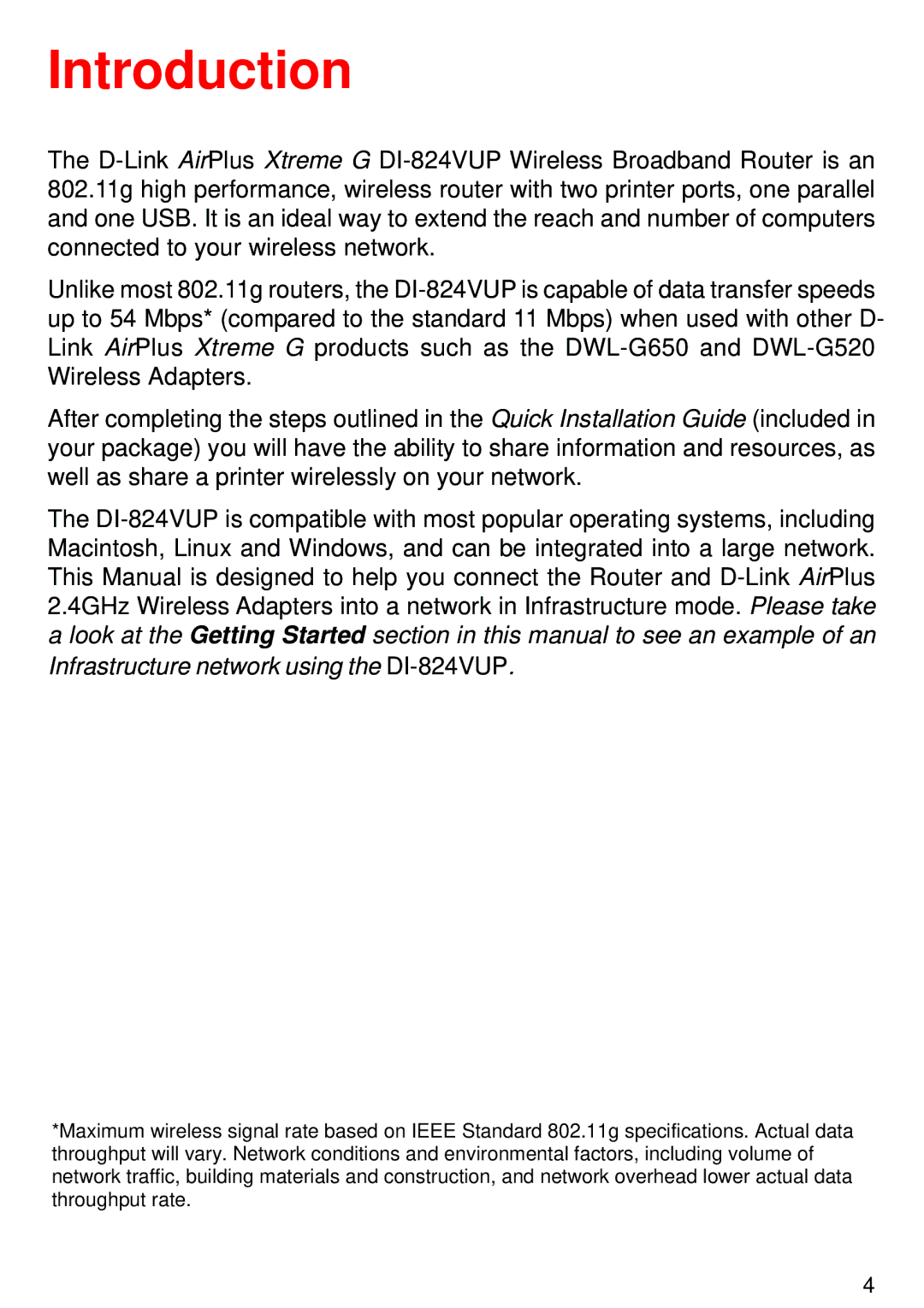 D-Link DI-824VUP manual Introduction 