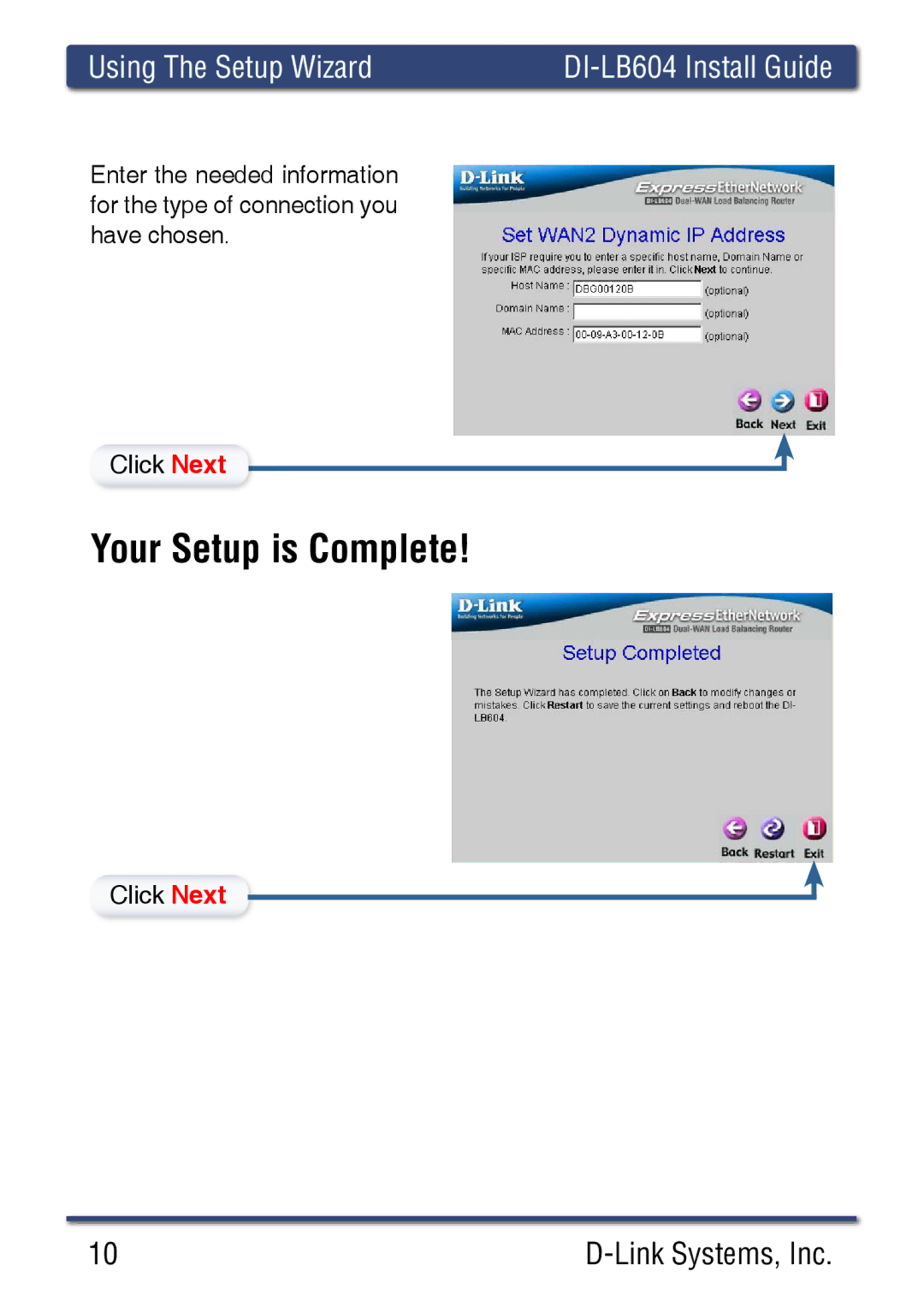 D-Link DI-LB60 manual Your Setup is Complete 