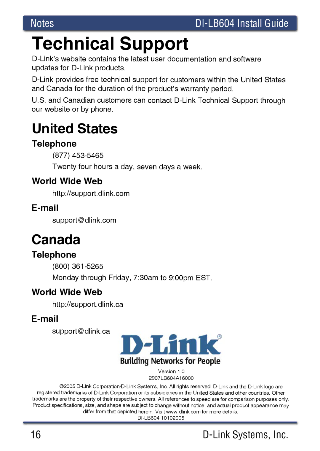 D-Link DI-LB60 manual United States 