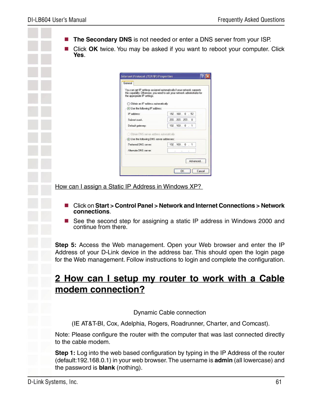 D-Link manual DI-LB604 User’s Manual 