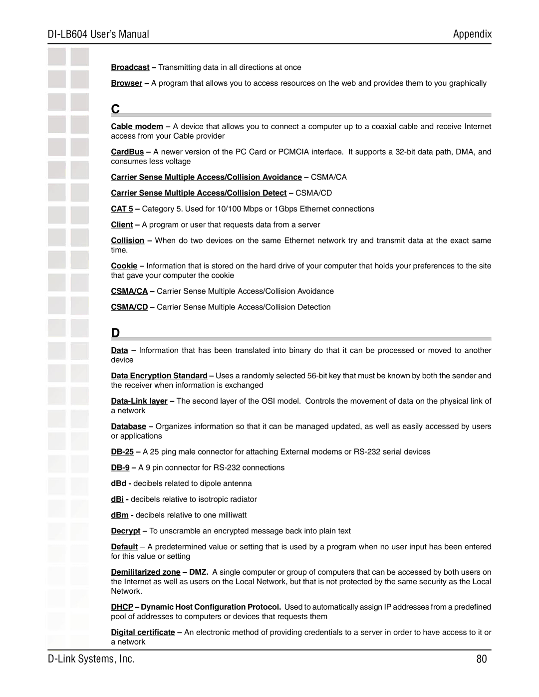 D-Link manual DI-LB604 User’s Manual 