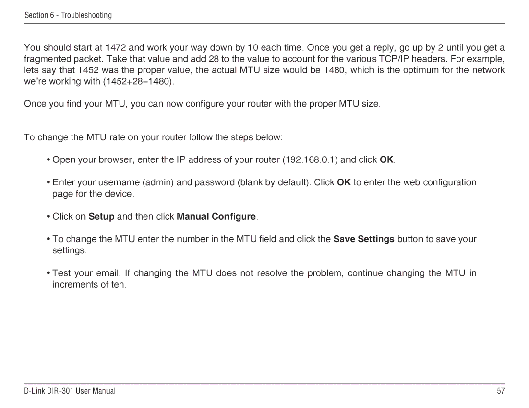 D-Link DIR-301 manual Troubleshooting 