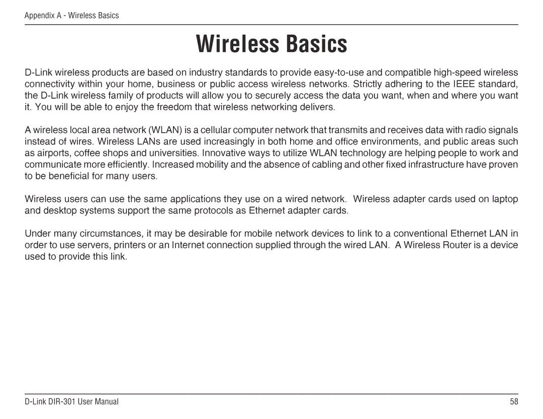 D-Link DIR-301 manual Wireless Basics 