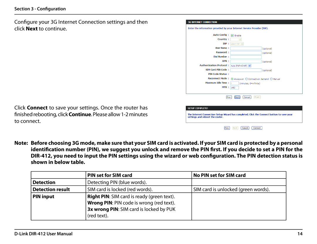 D-Link DIR-412 manual Configuration 