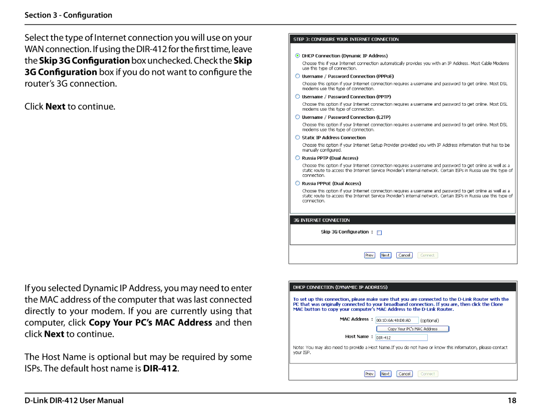 D-Link DIR-412 manual Configuration 