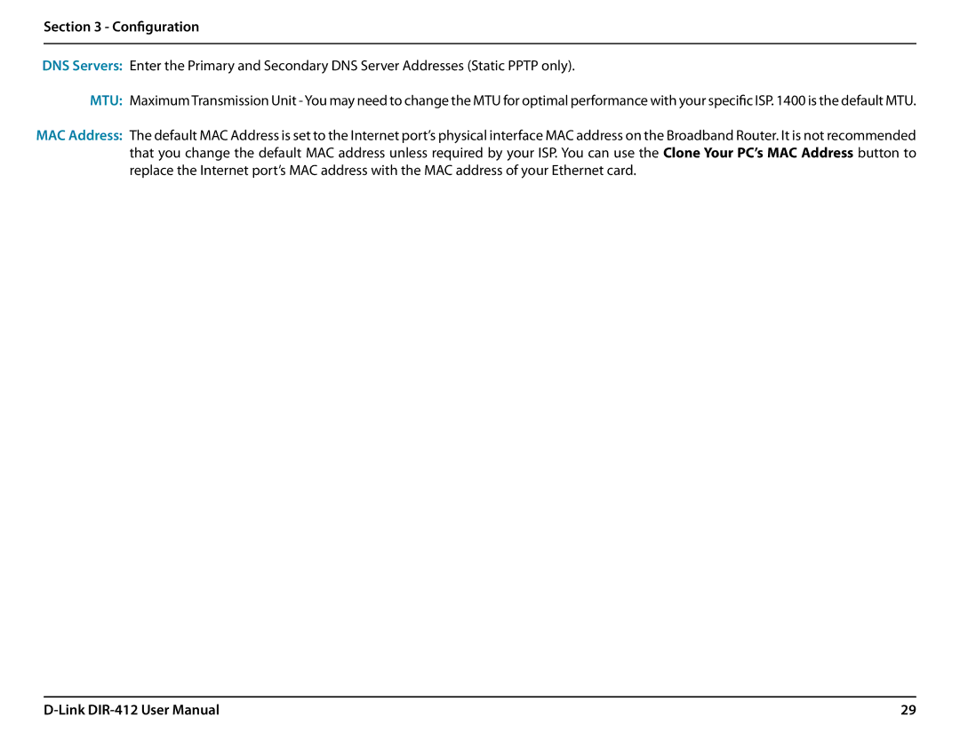 D-Link DIR-412 manual Configuration 