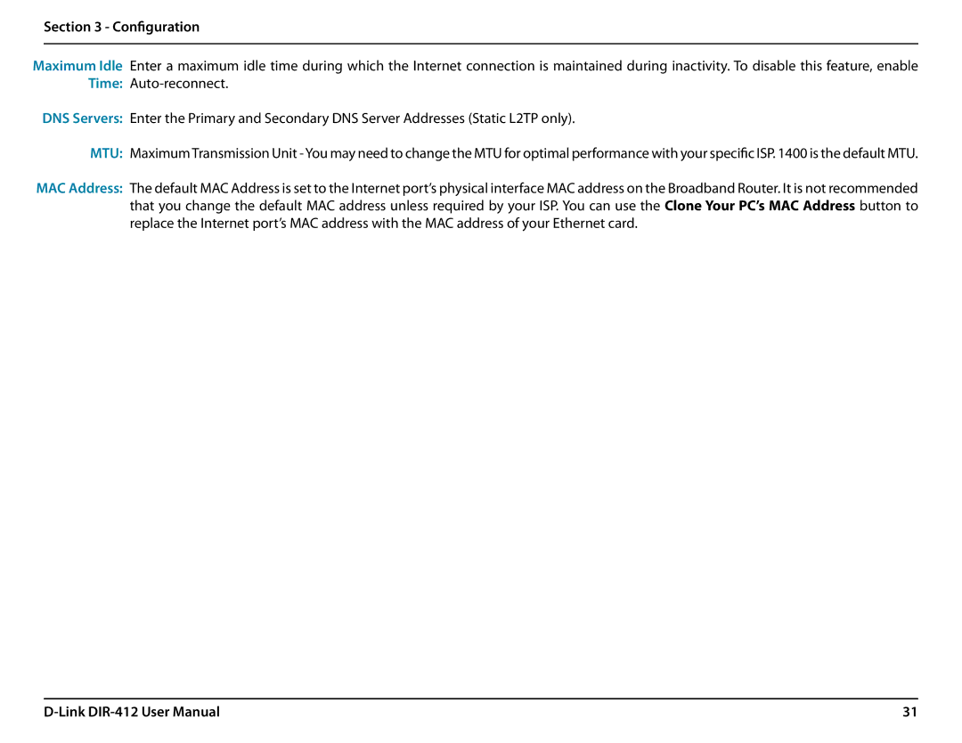 D-Link DIR-412 manual Configuration 