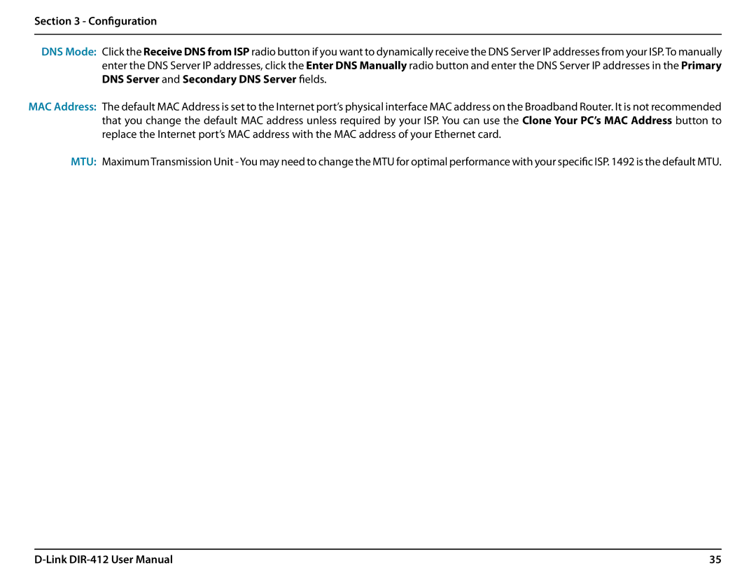 D-Link DIR-412 manual Configuration 