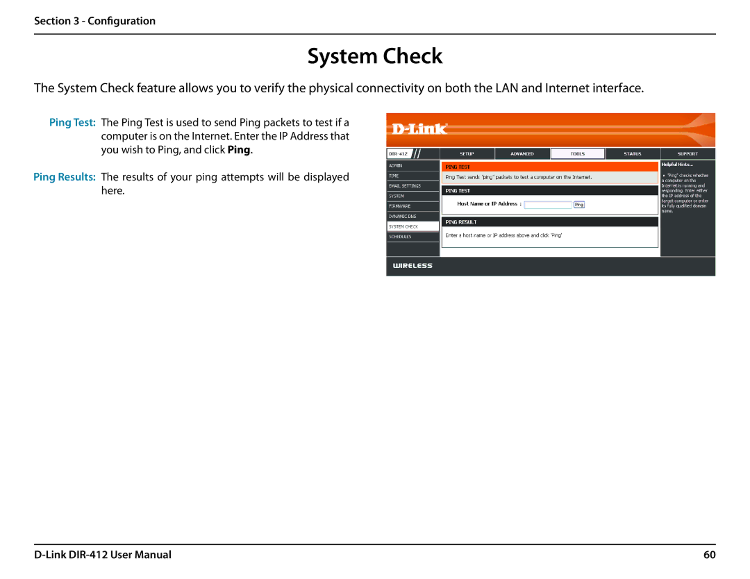 D-Link DIR-412 manual System Check 