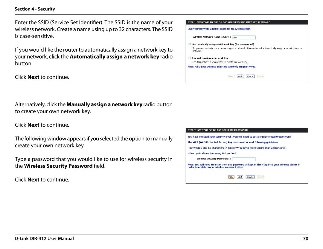 D-Link DIR-412 manual Security 