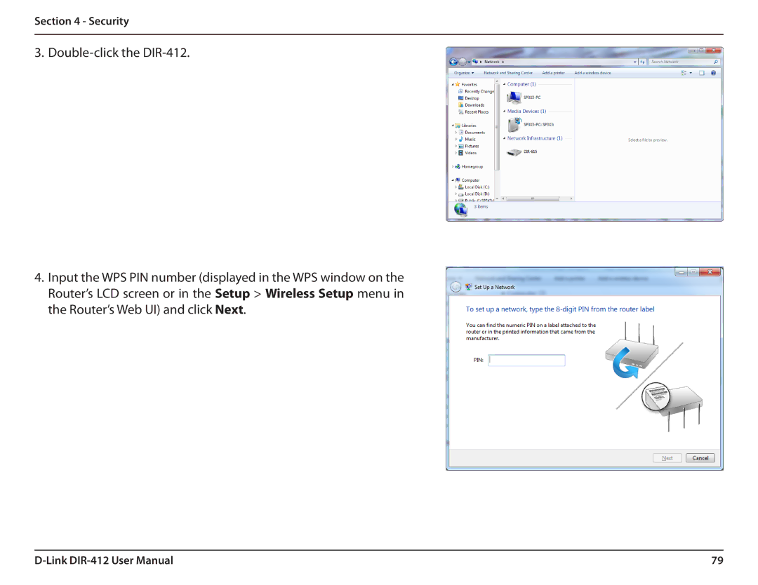 D-Link DIR-412 manual Security 