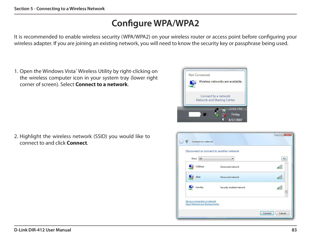 D-Link DIR-412 manual Configure WPA/WPA2 