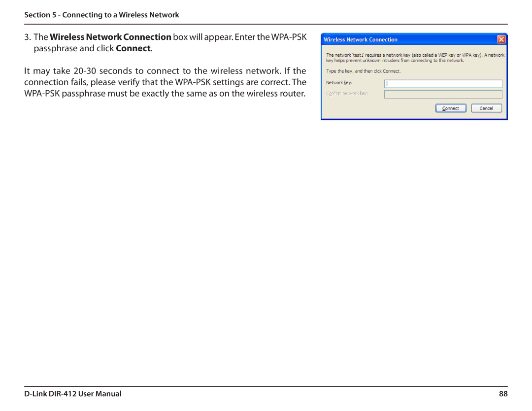 D-Link DIR-412 manual Connecting to a Wireless Network 