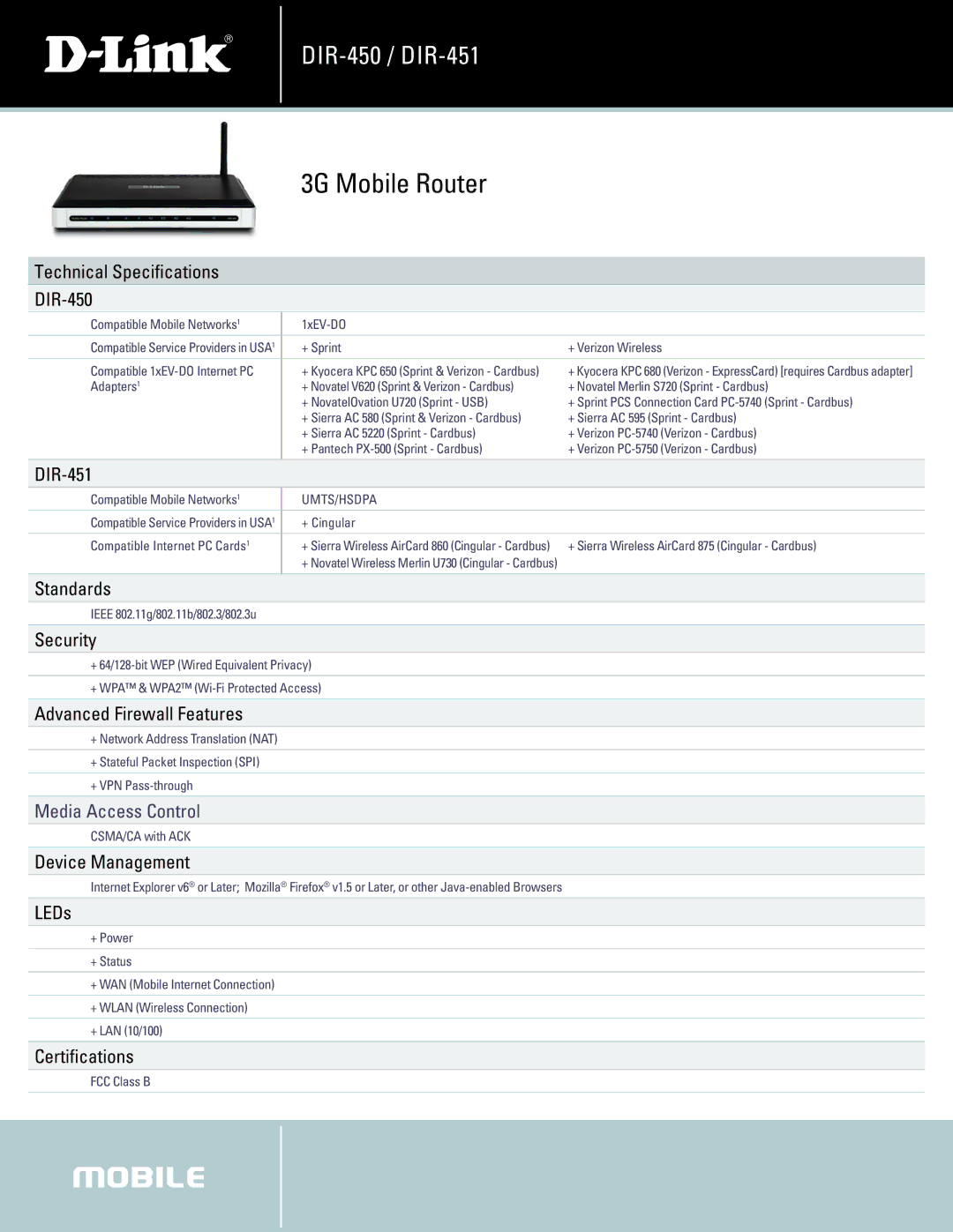 D-Link DIR-450 manual DIR-451, Standards, Security, Media Access Control 