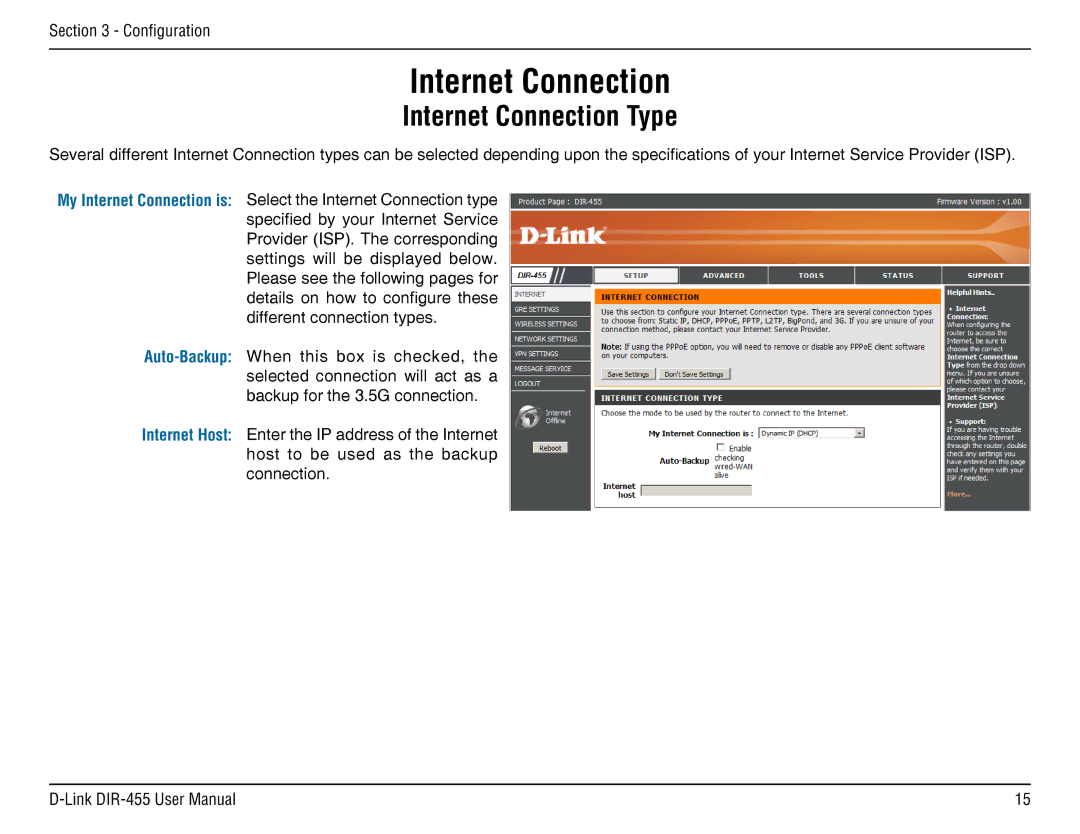 D-Link DIR-455 manual Internet Connection Type 