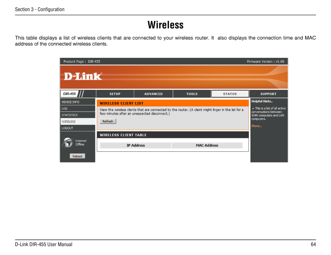 D-Link DIR-455 manual Wireless 