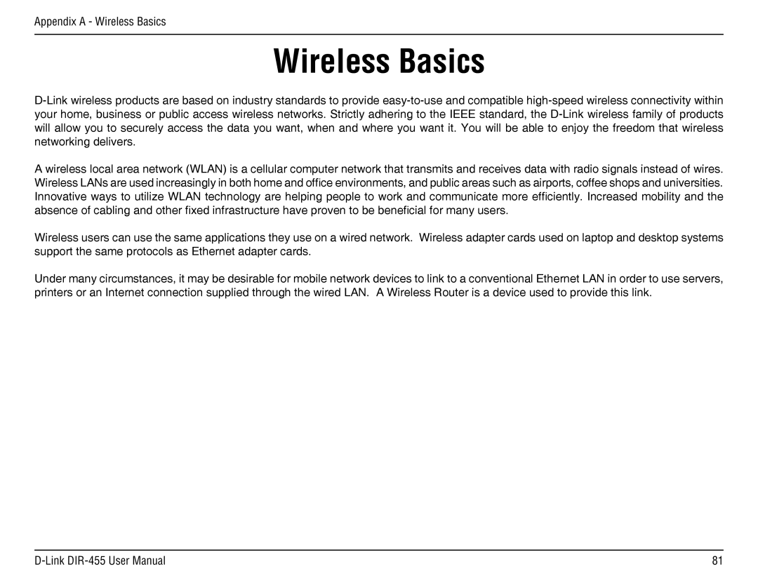 D-Link DIR-455 manual Wireless Basics 