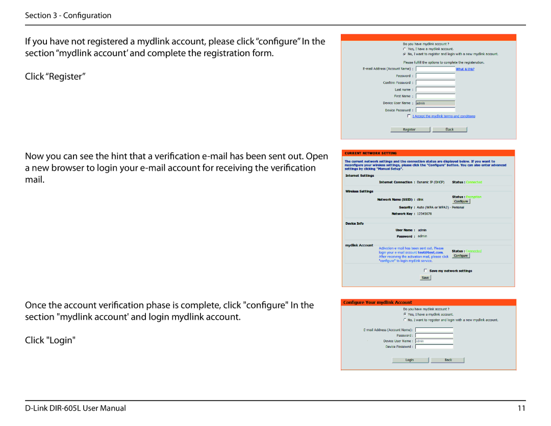 D-Link DIR-605L user manual Configuration 