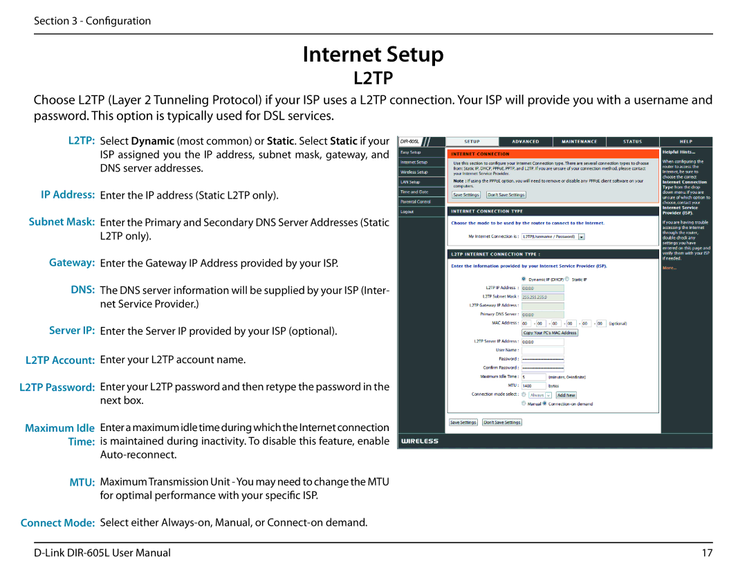 D-Link DIR-605L user manual L2TP 