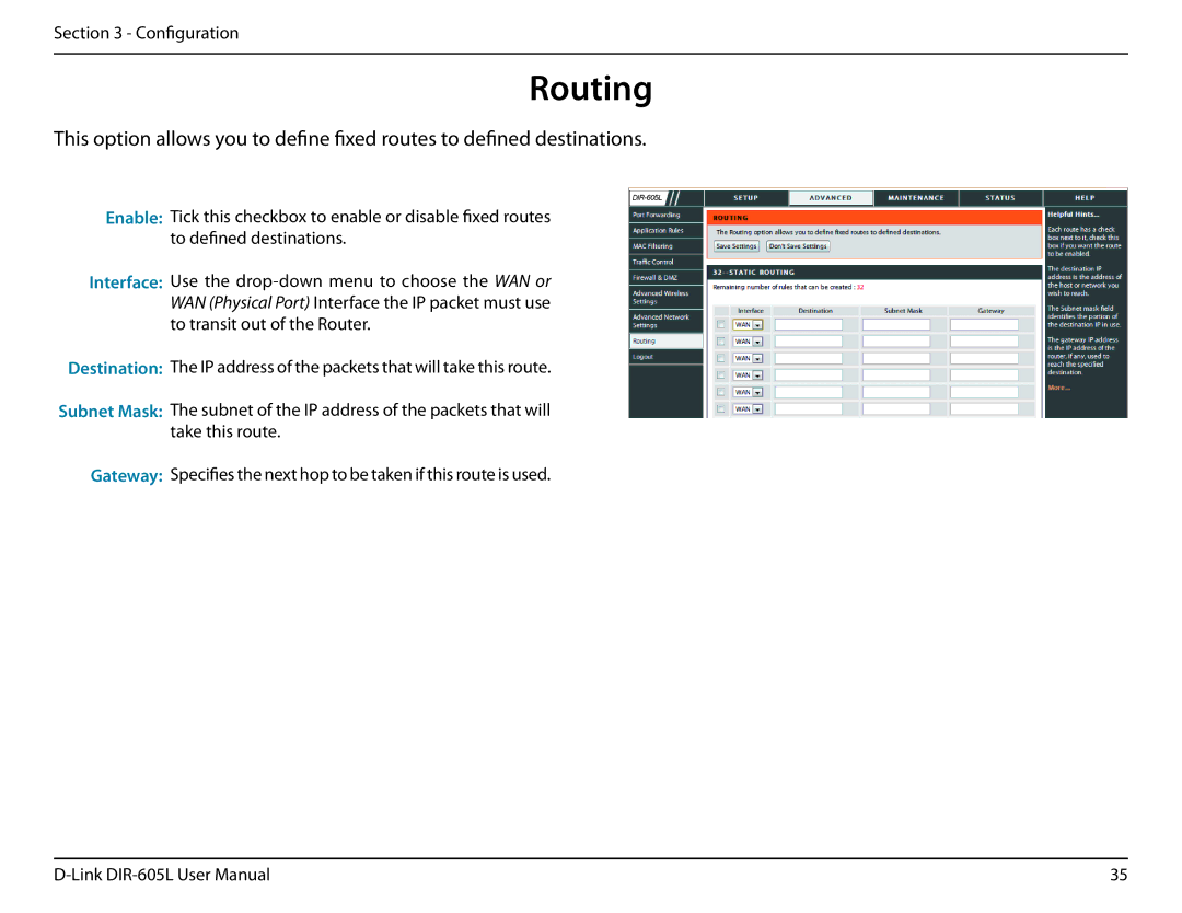 D-Link DIR-605L user manual Routing 