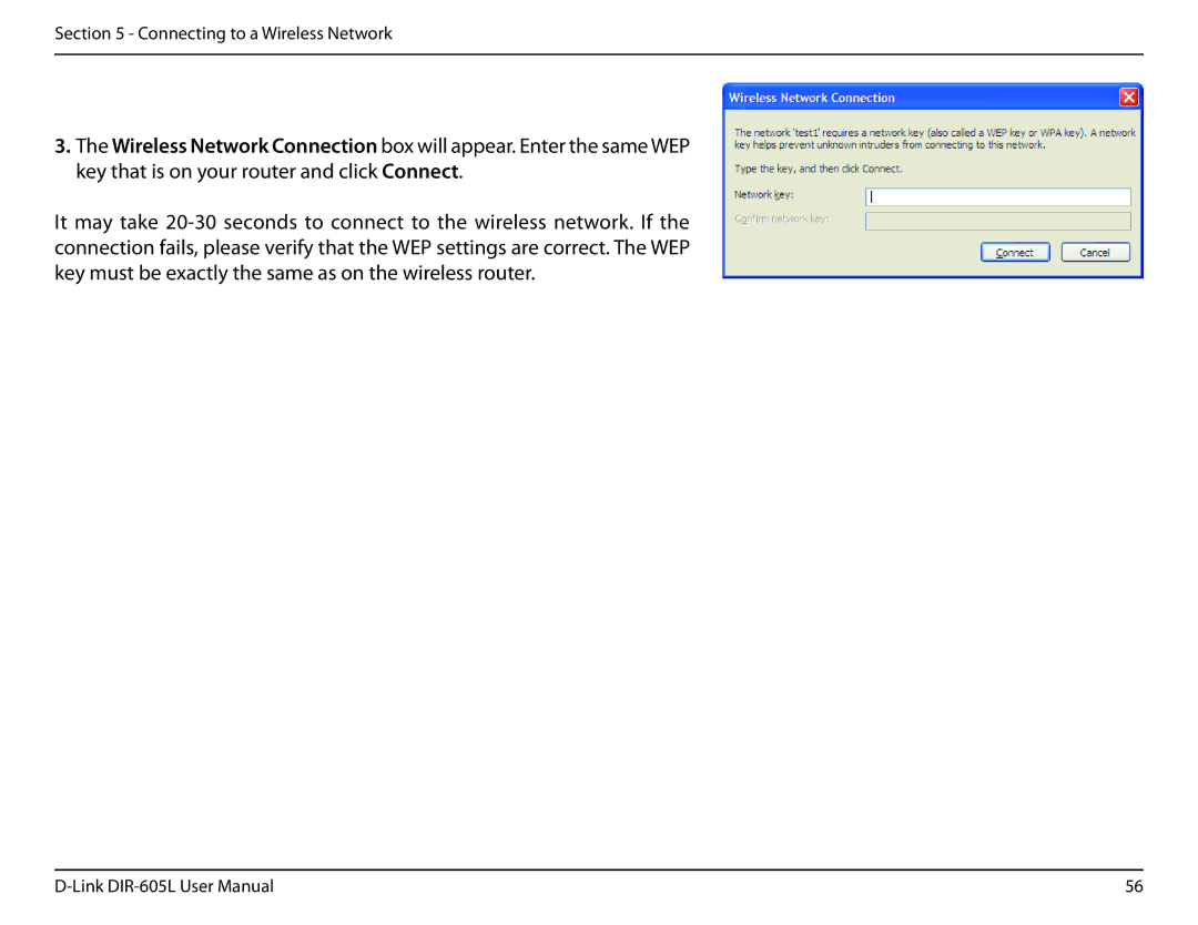 D-Link DIR-605L user manual Connecting to a Wireless Network 