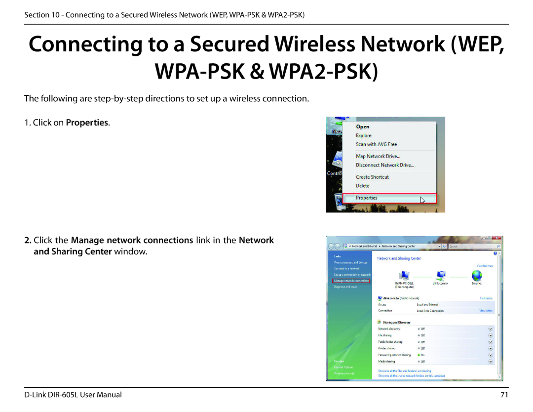 D-Link DIR-605L user manual WPA-PSK & WPA2-PSK 