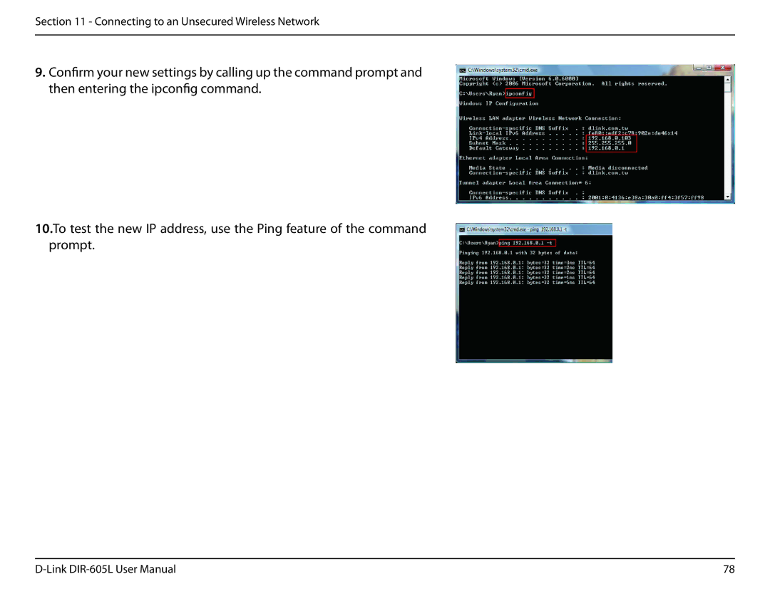 D-Link DIR-605L user manual Connecting to an Unsecured Wireless Network 