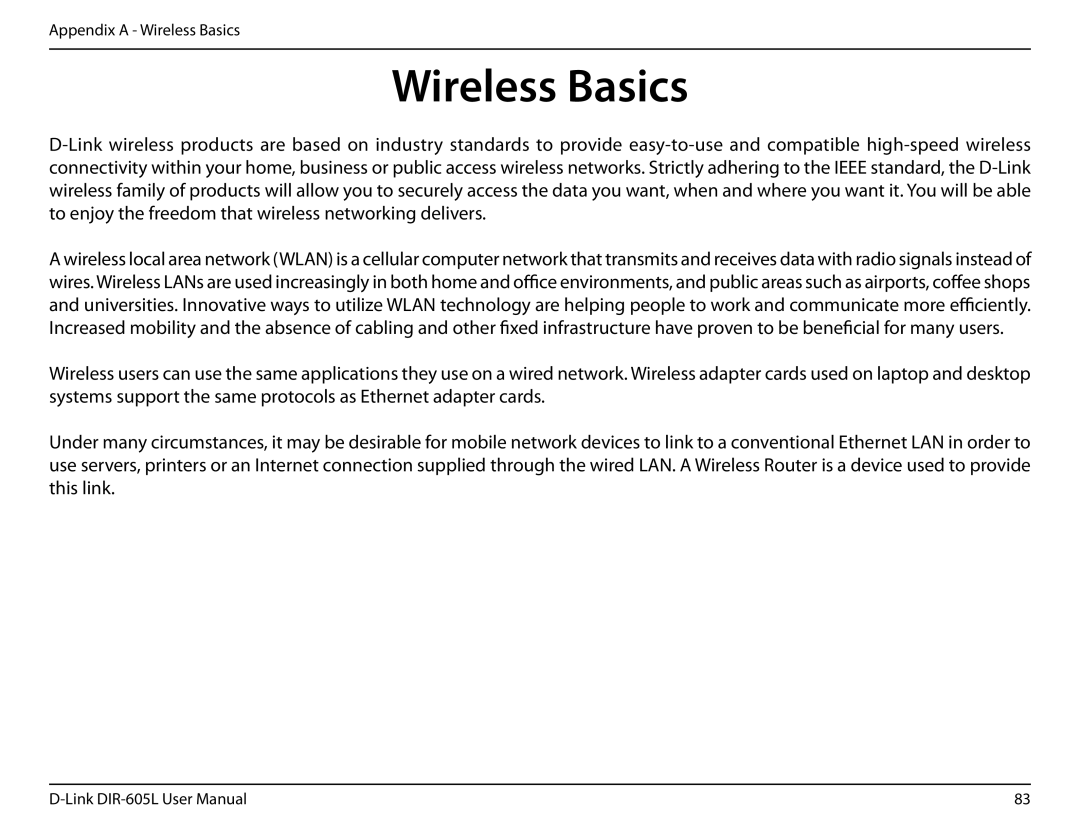 D-Link DIR-605L user manual Wireless Basics 