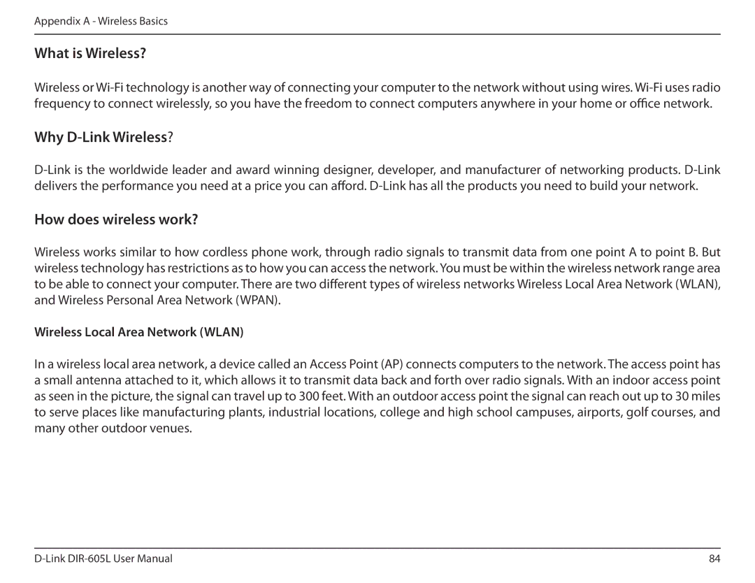 D-Link DIR-605L user manual What is Wireless?, Wireless Local Area Network Wlan 