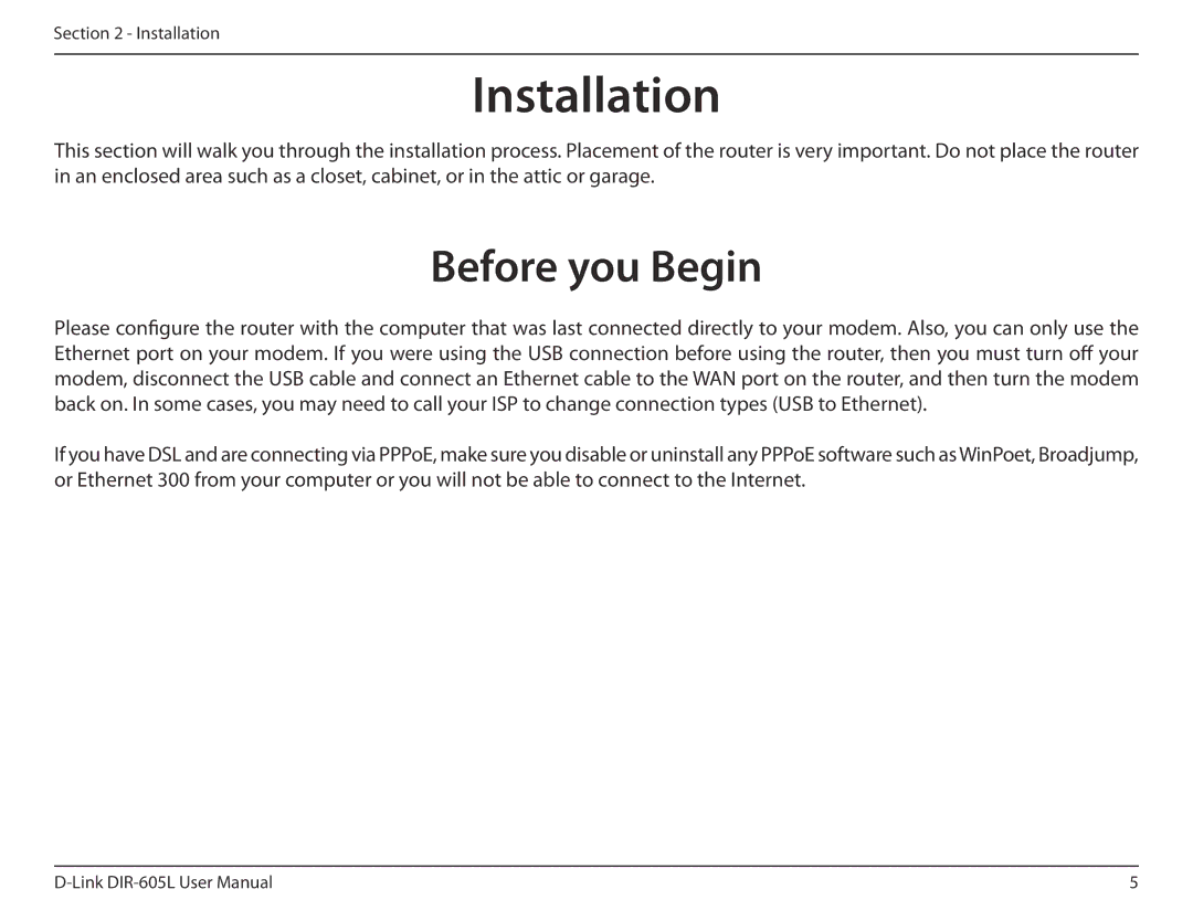 D-Link DIR-605L user manual Installation, Before you Begin 