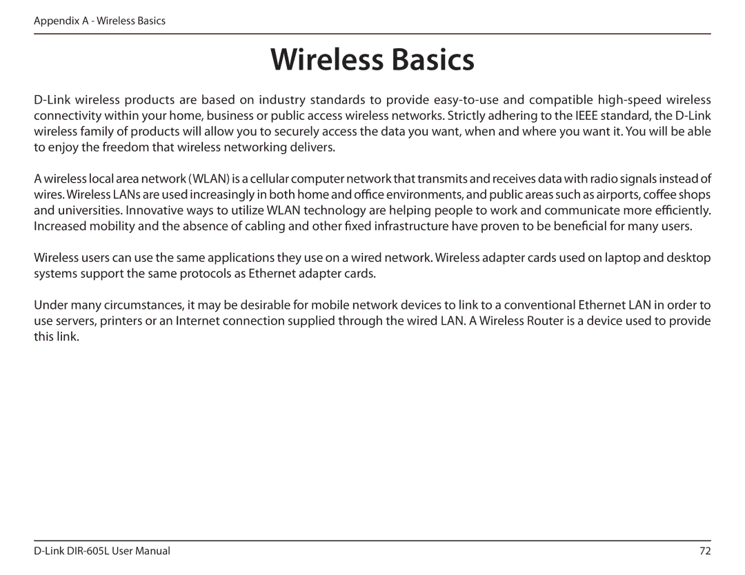 D-Link DIR-605L manual Wireless Basics 