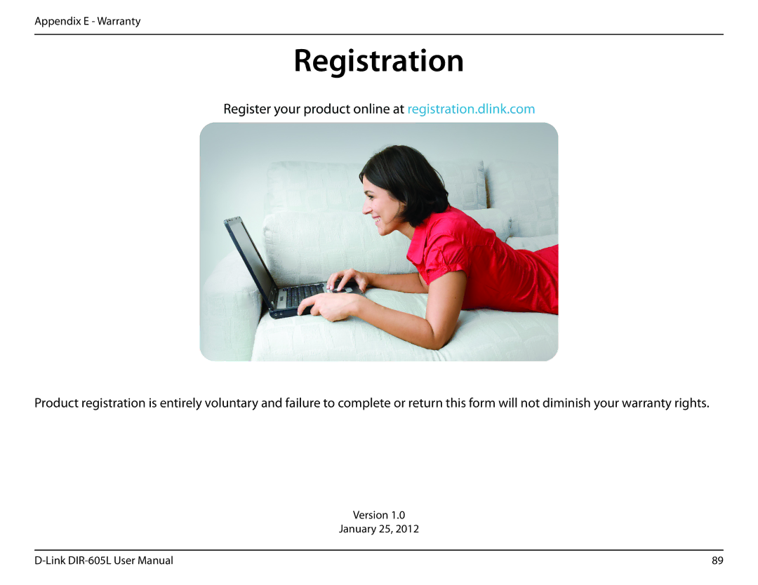 D-Link DIR-605L manual Registration 