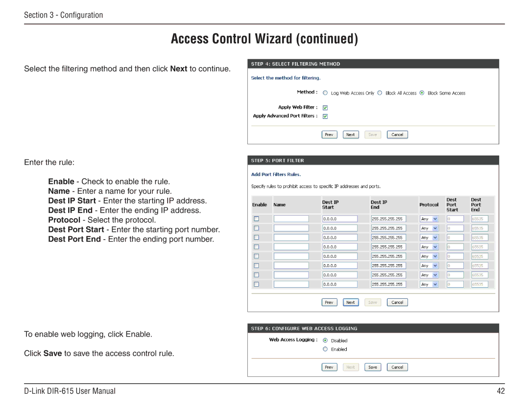 D-Link DIR-615 manual Access Control Wizard 