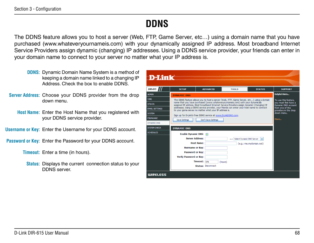 D-Link DIR-615 manual Ddns 