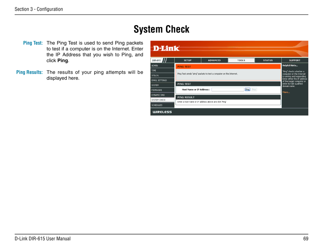 D-Link DIR-615 manual System Check 