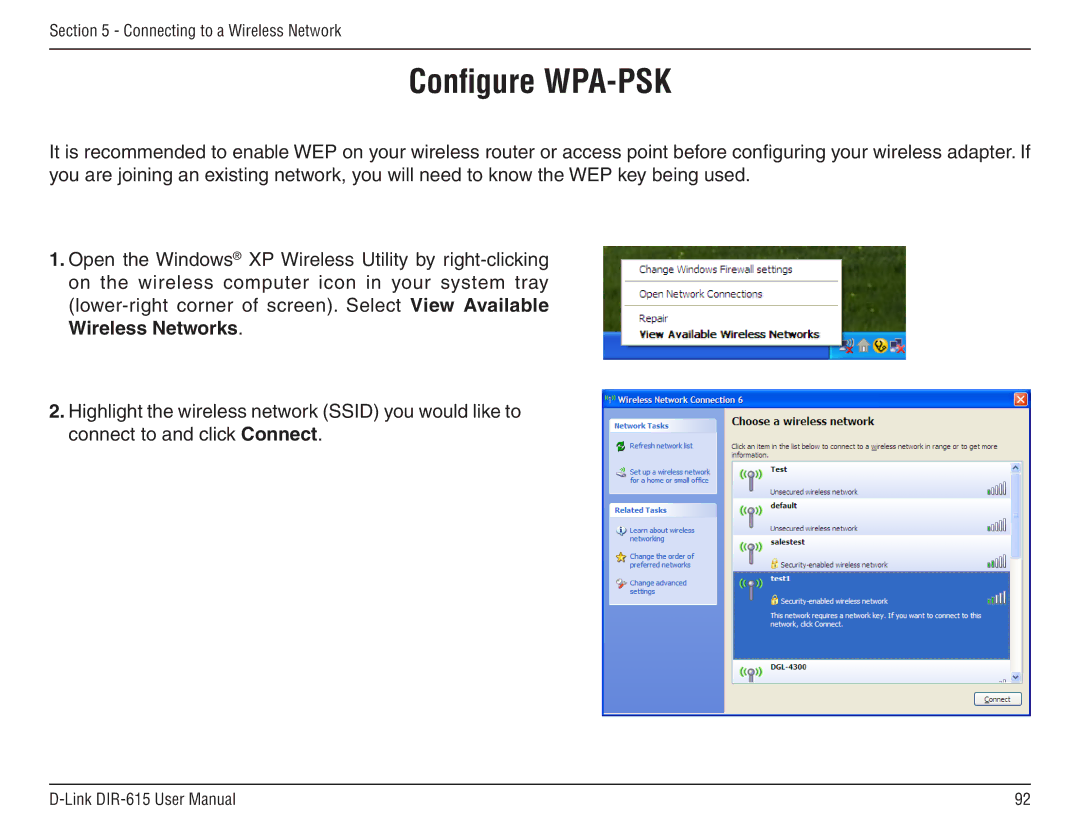 D-Link DIR-615 manual Configure WPA-PSK 