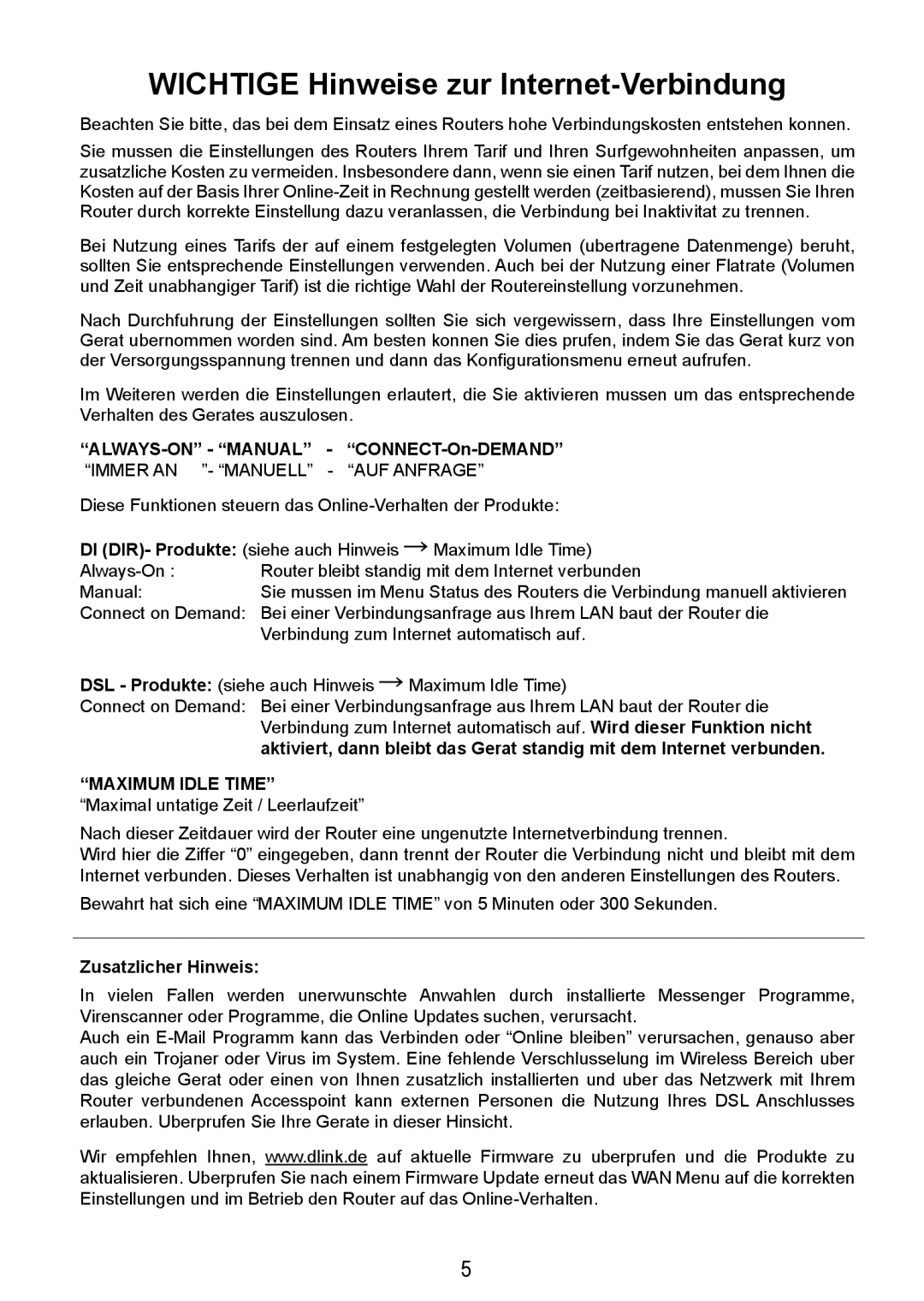 D-Link DIR-615 manual Wichtige Hinweise zur Internet-Verbindung 