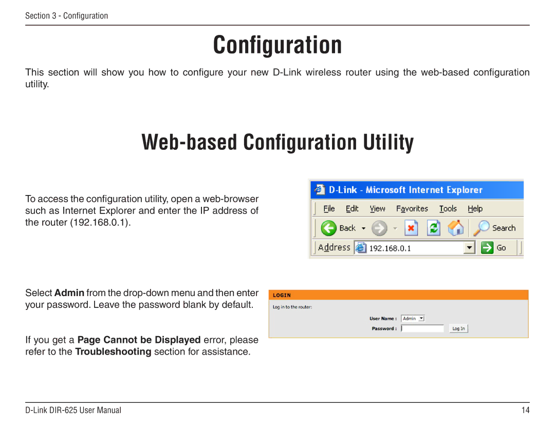 D-Link DIR-625 manual Web-based Configuration Utility 