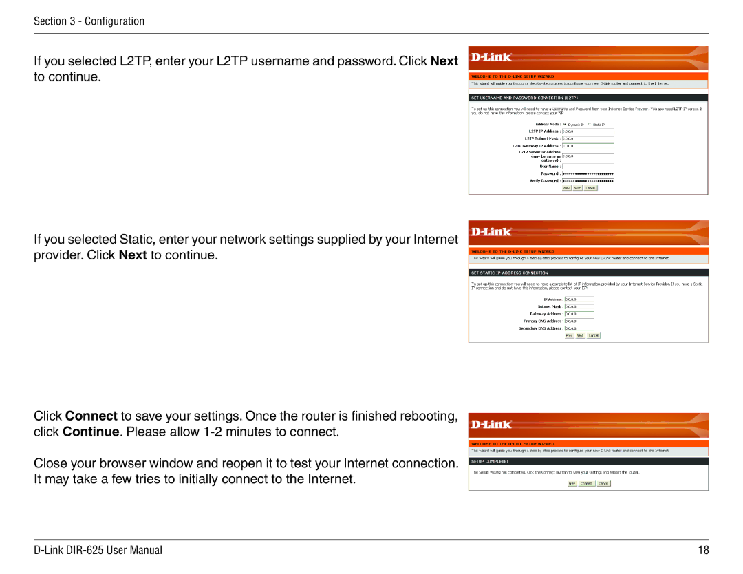 D-Link DIR-625 manual Configuration 