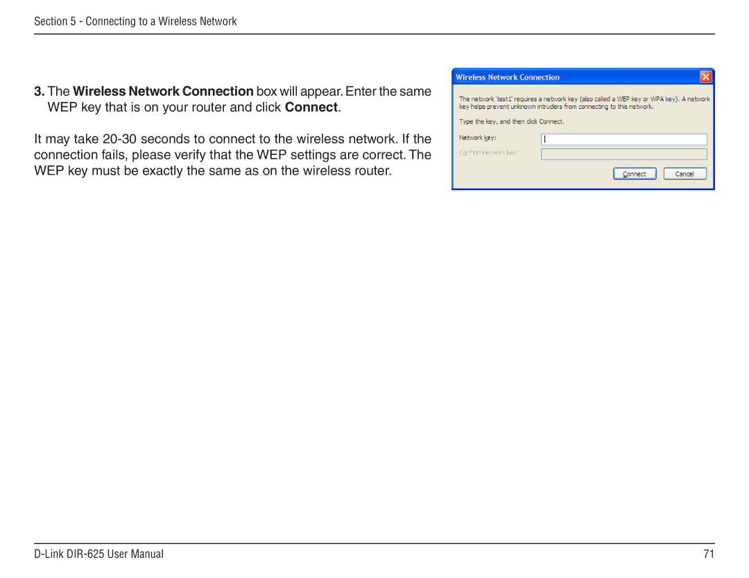 D-Link DIR-625 manual Connecting to a Wireless Network 